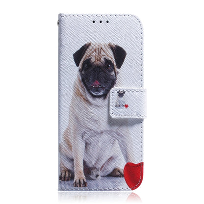 For iPhone 16 Pro Coloured Drawing Flip Leather Phone Case(Pug) - iPhone 16 Pro Cases by buy2fix | Online Shopping UK | buy2fix