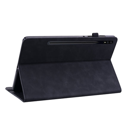 For Samsung Galaxy Tab S9 Skin Feel Solid Color Zipper Leather Tablet Case(Black) - Galaxy Tab S9 Cases by buy2fix | Online Shopping UK | buy2fix