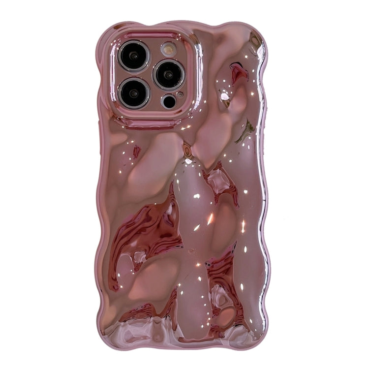 For iPhone 16 Pro Max Wave Bubbles TPU Phone Case(Painted Pink) - iPhone 16 Pro Max Cases by buy2fix | Online Shopping UK | buy2fix