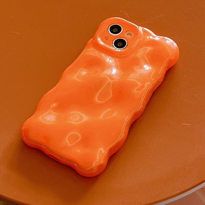 For iPhone 16 Wave Bubbles TPU Phone Case(Pearlescent Orange) - iPhone 16 Cases by buy2fix | Online Shopping UK | buy2fix