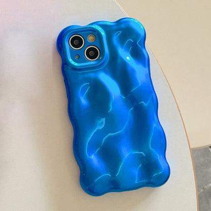 For iPhone 16 Wave Bubbles TPU Phone Case(Blue) - iPhone 16 Cases by buy2fix | Online Shopping UK | buy2fix