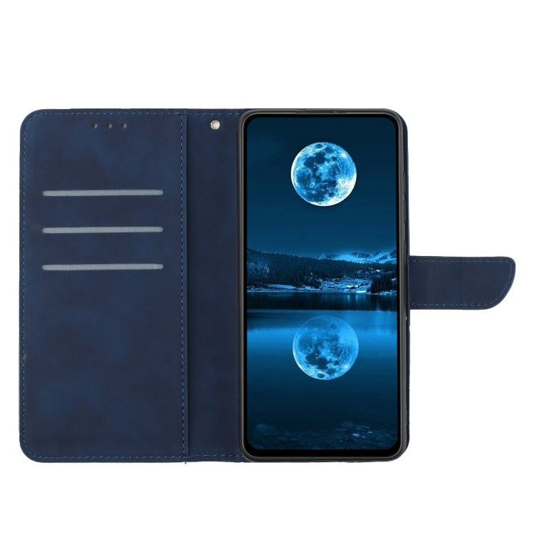 For Samsung Galaxy M15 5G Stitching Embossed Leather Phone Case(Blue) - Galaxy Phone Cases by buy2fix | Online Shopping UK | buy2fix