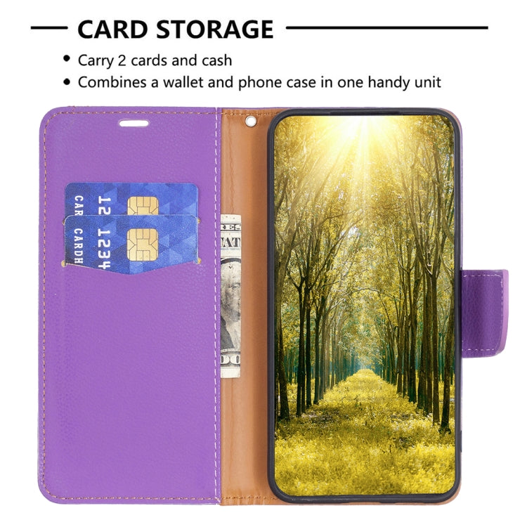 For Samsung Galaxy S23 FE 5G Litchi Texture Pure Color Flip Leather Phone Case(Purple) - Galaxy S23 FE 5G Cases by buy2fix | Online Shopping UK | buy2fix