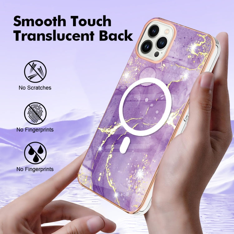 For iPhone 13 Pro Marble Pattern Dual-side IMD Magsafe TPU Phone Case(Purple 002) - iPhone 13 Pro Cases by buy2fix | Online Shopping UK | buy2fix