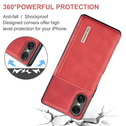 For Sony Xperia 10 VI DG.MING M1 Series 3-Fold Multi Card Wallet + Magnetic Phone Case(Red) - Sony Cases by DG.MING | Online Shopping UK | buy2fix