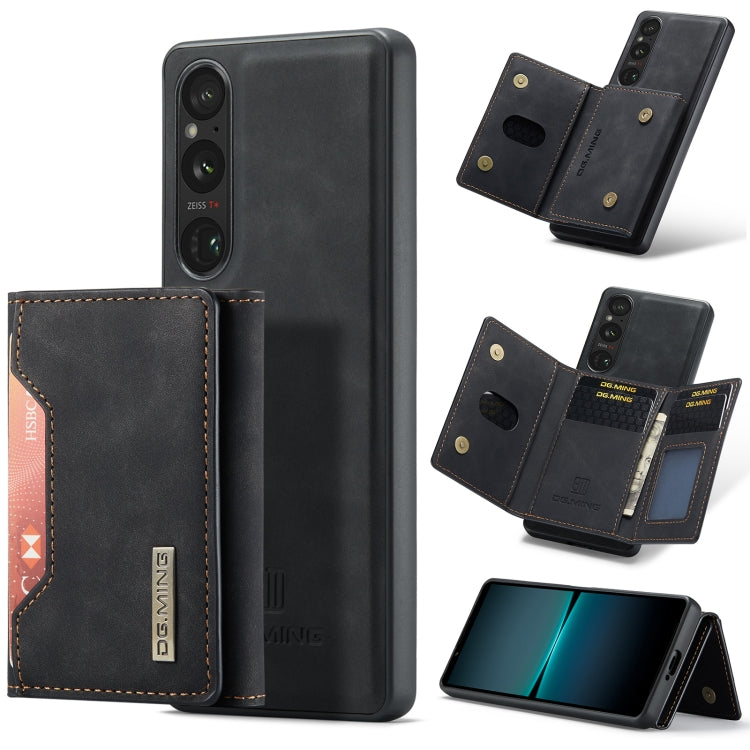 For Sony Xperia 1 V DG.MING M2 Series 3-Fold Multi Card Bag + Magnetic Phone Case(Black) - Sony Cases by DG.MING | Online Shopping UK | buy2fix