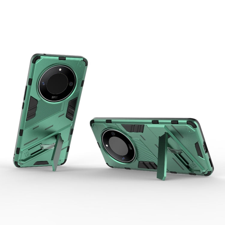 For Honor X50 5G Global / X9B Punk Armor 2 in 1 PC + TPU Phone Case with Holder(Green) - Honor Cases by buy2fix | Online Shopping UK | buy2fix