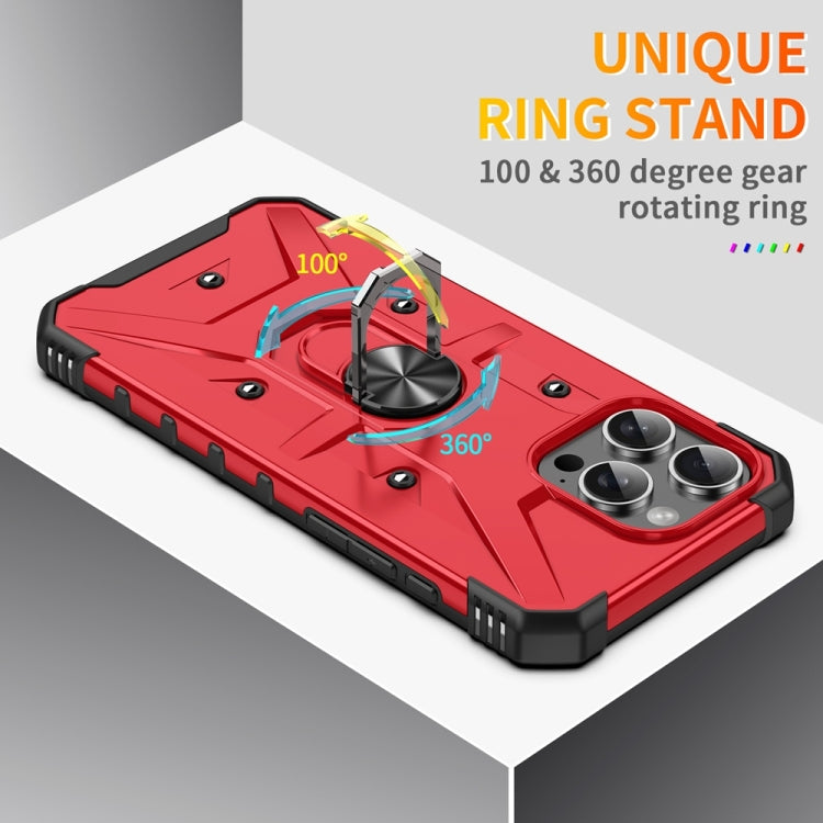 For iPhone 16 Pro Max Ring Holder Phone Case(Red) - iPhone 16 Pro Max Cases by buy2fix | Online Shopping UK | buy2fix