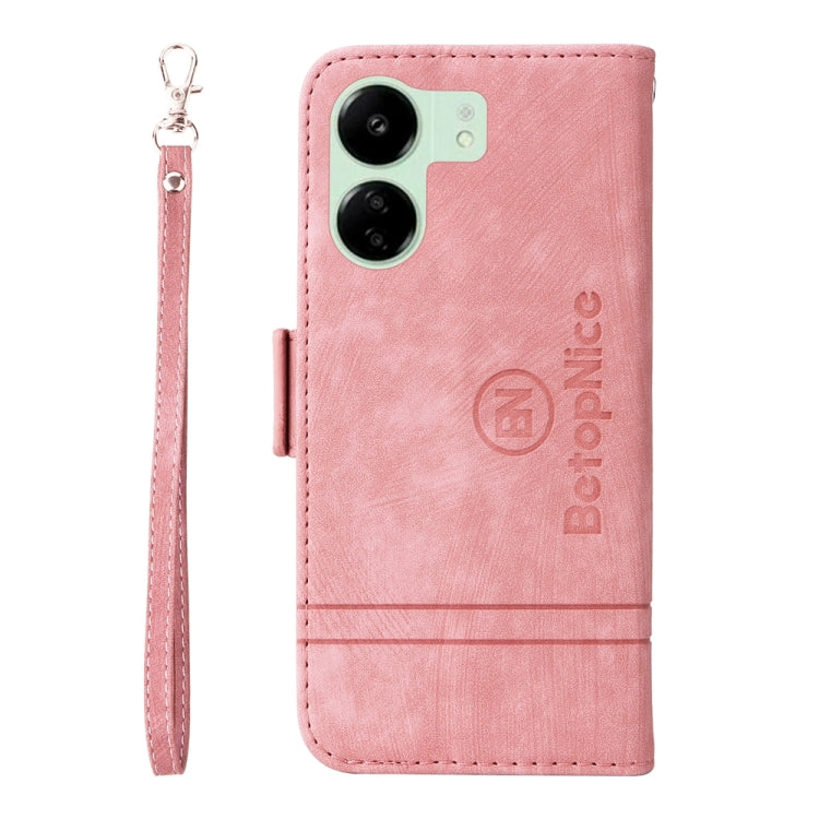 For Xiaomi Redmi 13C 4G / 5G BETOPNICE Dual-side Buckle Leather Phone Case(Pink) - 13C Cases by BETOPNICE | Online Shopping UK | buy2fix