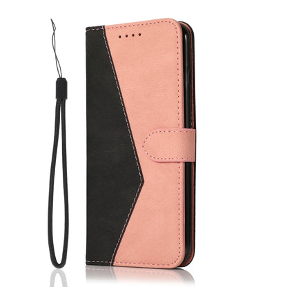 For iPhone 16 Dual-color Stitching Leather Phone Case(Black Rose Gold) - iPhone 16 Cases by buy2fix | Online Shopping UK | buy2fix