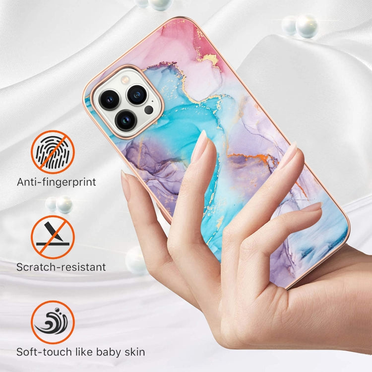 For iPhone 16 Pro Max Electroplating Pattern IMD TPU Shockproof Case(Milky Way Blue Marble) - iPhone 16 Pro Max Cases by buy2fix | Online Shopping UK | buy2fix