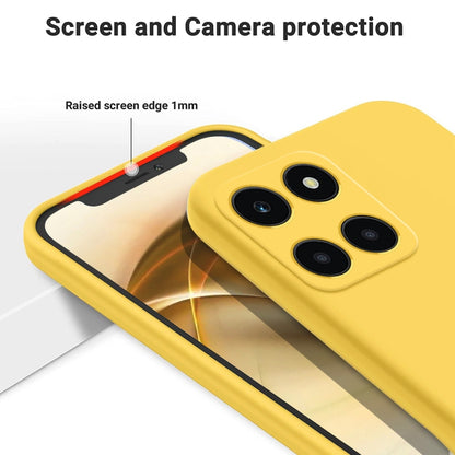 For Honor X6a Pure Color Liquid Silicone Shockproof Phone Case(Yellow) - Honor Cases by buy2fix | Online Shopping UK | buy2fix