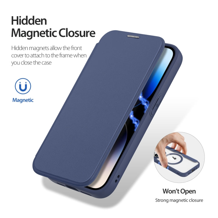 For iPhone 15 Pro DUX DUCIS Skin X Pro Series Magsafe PC + TPU Phone Leather Case(Blue) - iPhone 15 Pro Cases by DUX DUCIS | Online Shopping UK | buy2fix