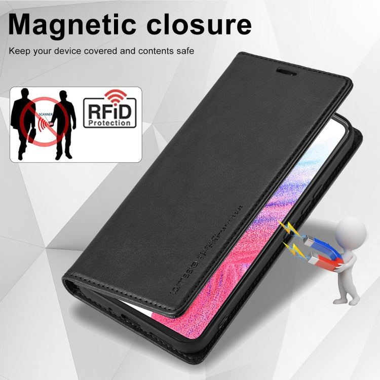 For Samsung Galaxy S23 FE 5G LC.IMEEKE RFID Anti-theft Leather Phone Case(Black) - Galaxy S23 FE 5G Cases by LC.IMEEKE | Online Shopping UK | buy2fix