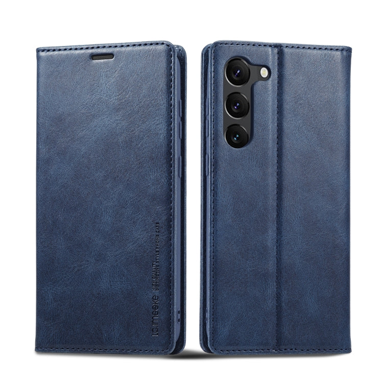 For Samsung Galaxy S24 LC.IMEEKE RFID Anti-theft Leather Phone Case(Blue) - Galaxy S24 5G Cases by LC.IMEEKE | Online Shopping UK | buy2fix