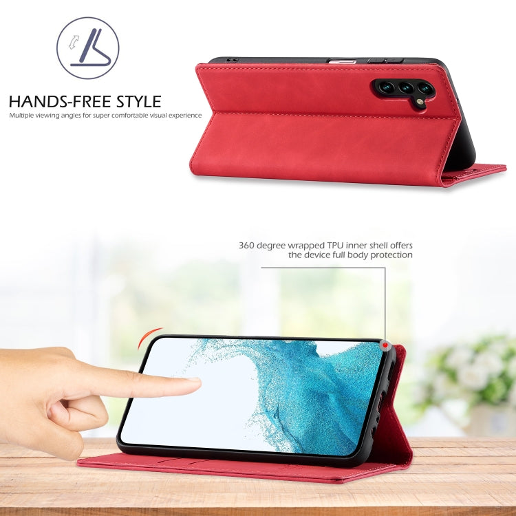 For Samsung Galaxy S23 FE 5G LC.IMEEKE Strong Magnetism Microfiber Leather Phone Case(Red) - Galaxy S23 FE 5G Cases by LC.IMEEKE | Online Shopping UK | buy2fix