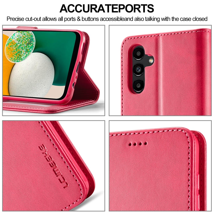 For Samsung Galaxy A15 5G LC.IMEEKE Calf Texture Leather Phone Case(Red) - Galaxy Phone Cases by LC.IMEEKE | Online Shopping UK | buy2fix