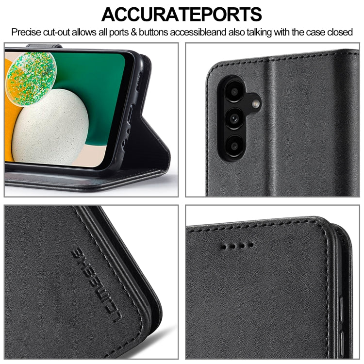 For Samsung Galaxy A25 LC.IMEEKE Calf Texture Leather Phone Case(Black) - Galaxy Phone Cases by LC.IMEEKE | Online Shopping UK | buy2fix