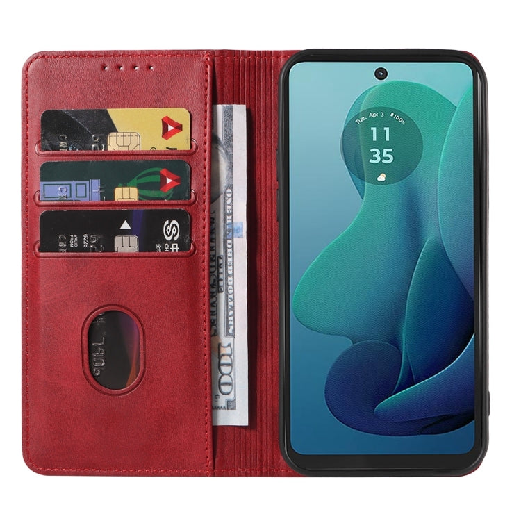 For Motorola Moto G 5G 2024 Magnetic Closure Leather Phone Case(Red) - Motorola Cases by buy2fix | Online Shopping UK | buy2fix
