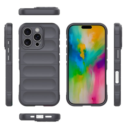 For iPhone 16 Pro Magic Shield TPU + Flannel Phone Case(Dark Grey) - iPhone 16 Pro Cases by buy2fix | Online Shopping UK | buy2fix