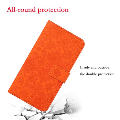 For iPhone 16 Pro Ethnic Style Embossed Pattern Leather Phone Case(Orange) - iPhone 16 Pro Cases by buy2fix | Online Shopping UK | buy2fix