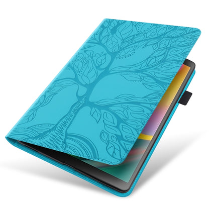 For Samsung Galaxy Tab S9 / S8 / S7 Life Tree Series Horizontal Flip Leather Tablet Case(Lake Blue) - Galaxy Tab S8 Cases by buy2fix | Online Shopping UK | buy2fix