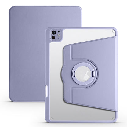 For iPad Pro 13 2024 Acrylic 360 Rotation Detachable Leather Tablet Case(Lavender Purple) - iPad Pro 13 2024 Cases by buy2fix | Online Shopping UK | buy2fix