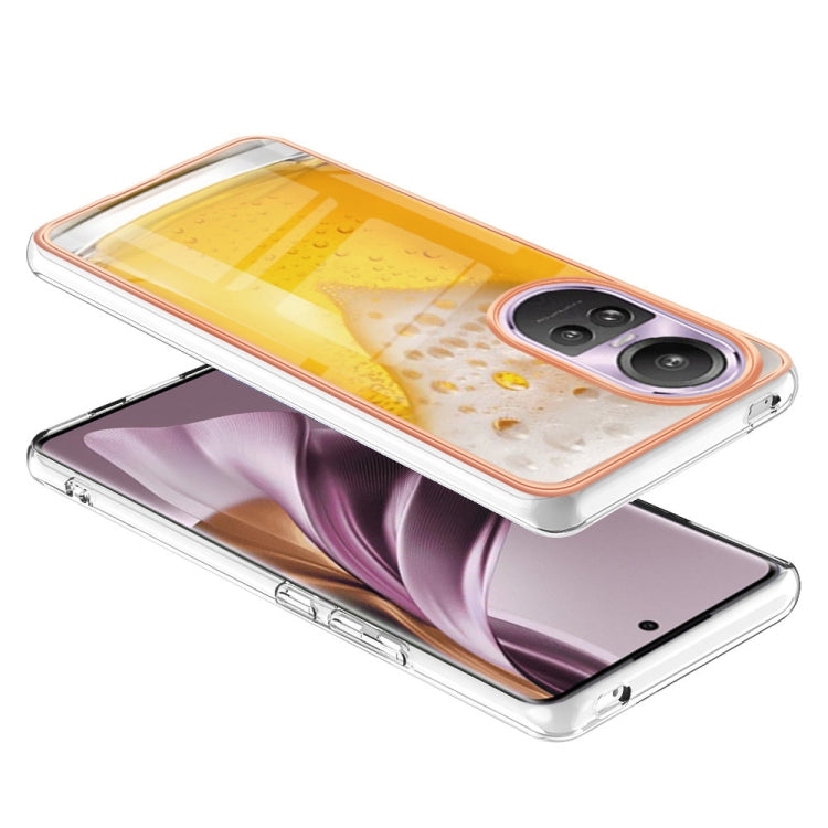 For OPPO Reno10 Pro 5G Global Electroplating Marble Dual-side IMD Phone Case(Draft Beer) - OPPO Cases by buy2fix | Online Shopping UK | buy2fix