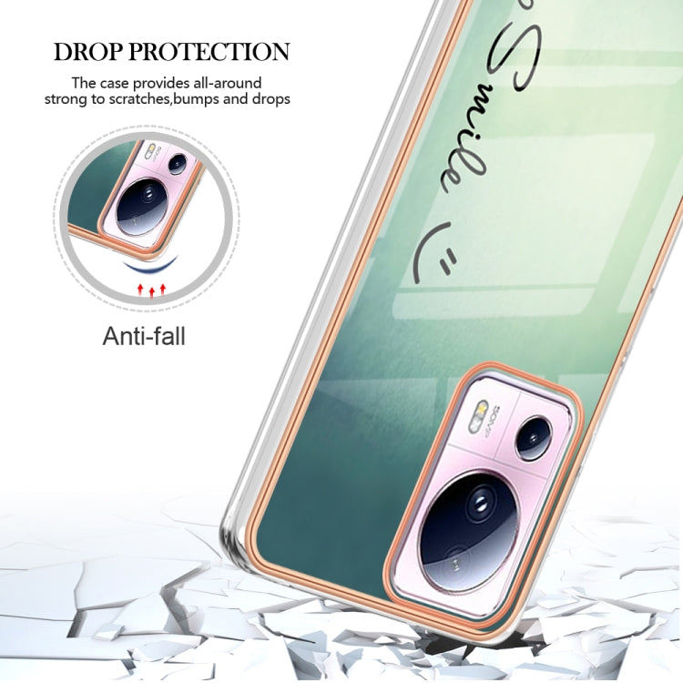 For Xiaomi 13 Lite 5G Electroplating Marble Dual-side IMD Phone Case(Smile) - 13 Lite Cases by buy2fix | Online Shopping UK | buy2fix