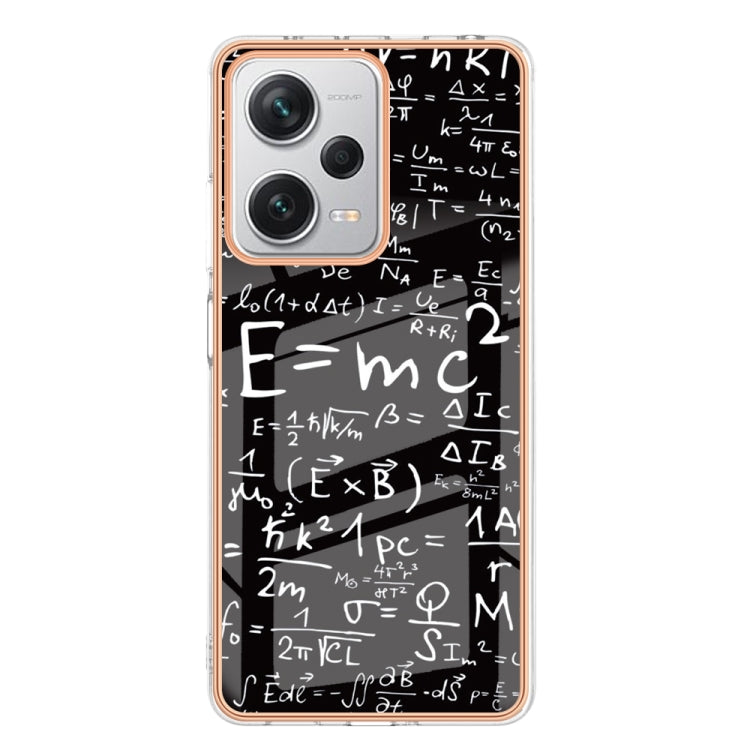 For Xiaomi Redmi Note 12 Pro+ Global Electroplating Marble Dual-side IMD Phone Case(Equation) - Xiaomi Cases by buy2fix | Online Shopping UK | buy2fix