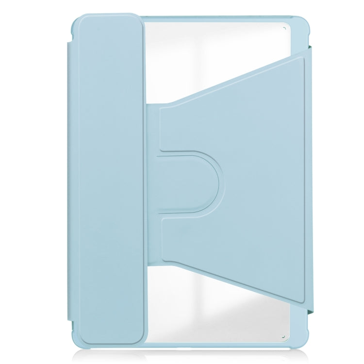 For Samsung Galaxy Tab S9+ 360 Rotation Transparent Smart Leather Case with Keyboard(Sky Blue) - Galaxy Tab S9+ Cases by buy2fix | Online Shopping UK | buy2fix