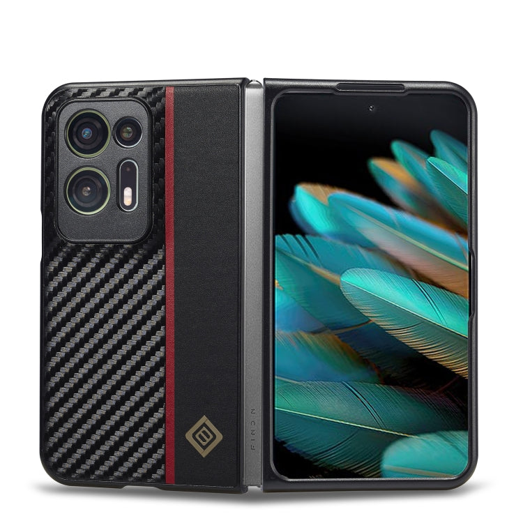 For OPPO Find N2 LC.IMEEKE 3 in 1 Carbon Fiber Texture Shockproof Phone Case(Black) - OPPO Cases by LC.IMEEKE | Online Shopping UK | buy2fix