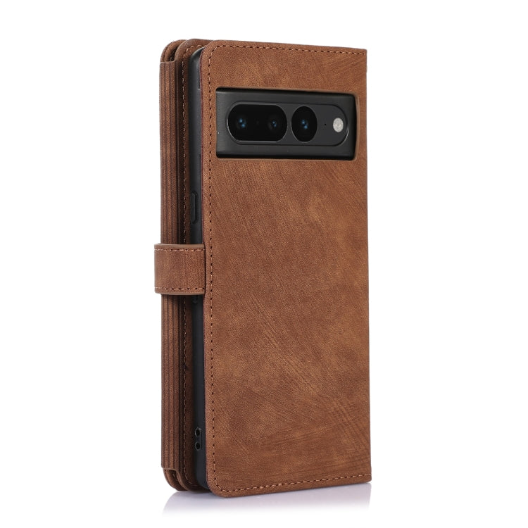 For Google Pixel 7 Pro Dream 9-Card Wallet Zipper Bag Leather Phone Case(Brown) - Google Cases by buy2fix | Online Shopping UK | buy2fix