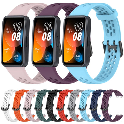 For Huawei Band 8 Solid Color Breathable Silicone Watch Band(Grey) - Watch Bands by buy2fix | Online Shopping UK | buy2fix