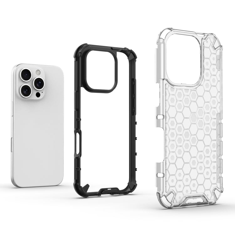 For iPhone 16 Pro Honeycomb Shockproof Phone Case(Black) - iPhone 16 Pro Cases by buy2fix | Online Shopping UK | buy2fix