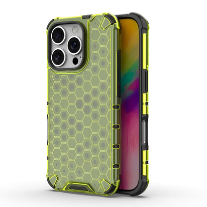 For iPhone 16 Pro Honeycomb Shockproof Phone Case(Green) - iPhone 16 Pro Cases by buy2fix | Online Shopping UK | buy2fix