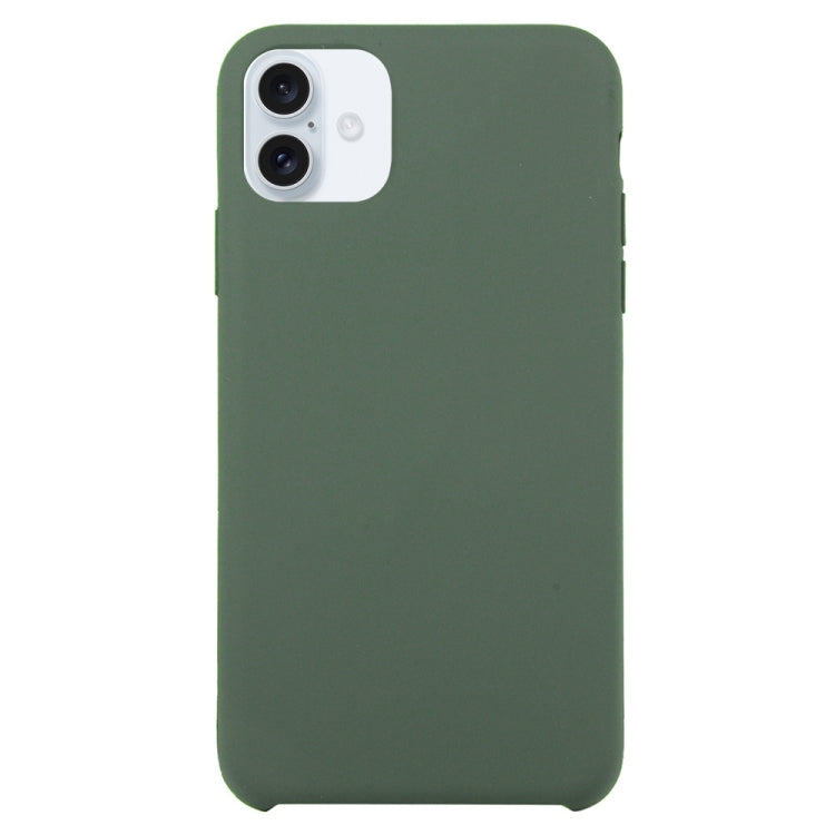 For iPhone 16 Solid Silicone Phone Case(Dark Green) - iPhone 16 Cases by buy2fix | Online Shopping UK | buy2fix