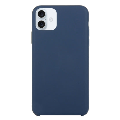 For iPhone 16 Solid Silicone Phone Case(Dark Blue) - iPhone 16 Cases by buy2fix | Online Shopping UK | buy2fix