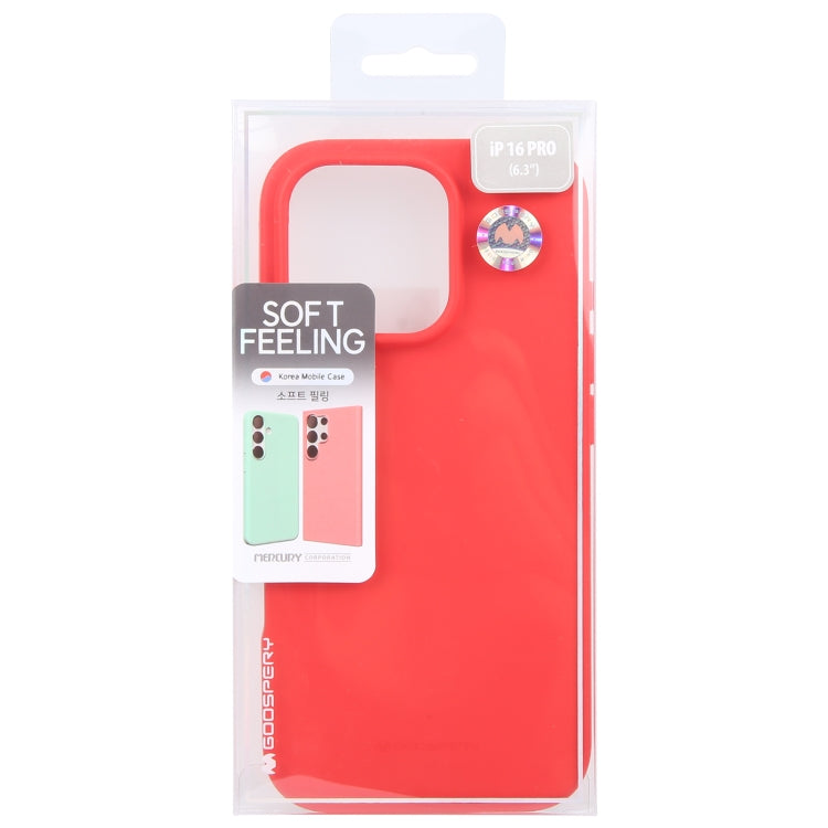 For iPhone 16 Pro GOOSPERY SOFT FEELING Liquid TPU Soft Phone Case(Red) - iPhone 16 Pro Cases by GOOSPERY | Online Shopping UK | buy2fix