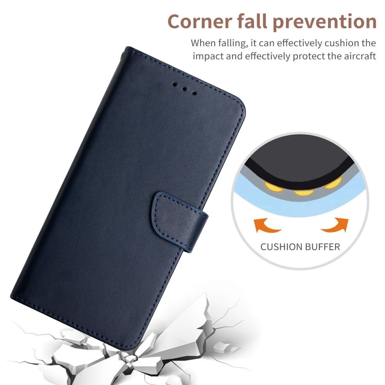 For Motorola Moto G Play 5G 2024 Genuine Leather Fingerprint-proof Horizontal Flip Phone Case(Blue) - Motorola Cases by buy2fix | Online Shopping UK | buy2fix