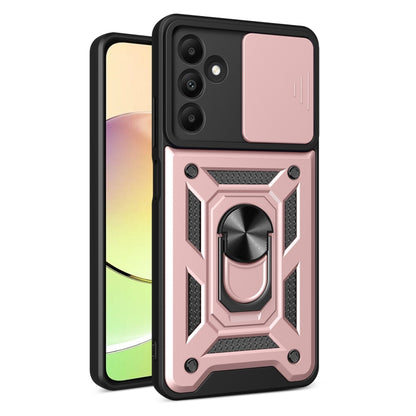 For Samsung Galaxy A15 Sliding Camera Cover Design TPU+PC Phone Case(Rose Gold) - Galaxy Phone Cases by buy2fix | Online Shopping UK | buy2fix