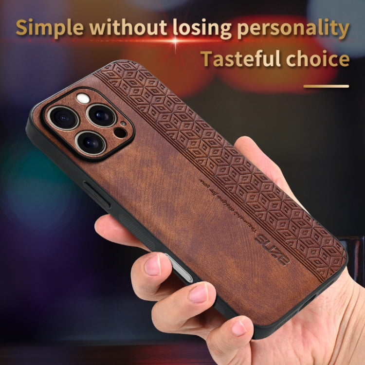 For iPhone 16 Pro AZNS 3D Embossed Skin Feel Phone Case(Brown) - iPhone 16 Pro Cases by AZNS | Online Shopping UK | buy2fix