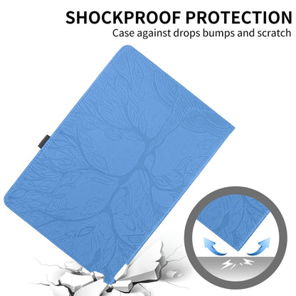 For Samsung Galaxy Tab S9 Ultra/S8 Ultra Tree Life Embossed Rotation Leather Tablet Case(Blue) - Galaxy Tab S9 Ultra Cases by buy2fix | Online Shopping UK | buy2fix