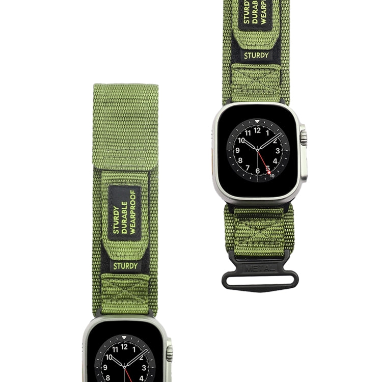 For Apple Watch Ultra 2 49mm AW Nylon Two-Section Watch Band(Army Green) - Watch Bands by buy2fix | Online Shopping UK | buy2fix