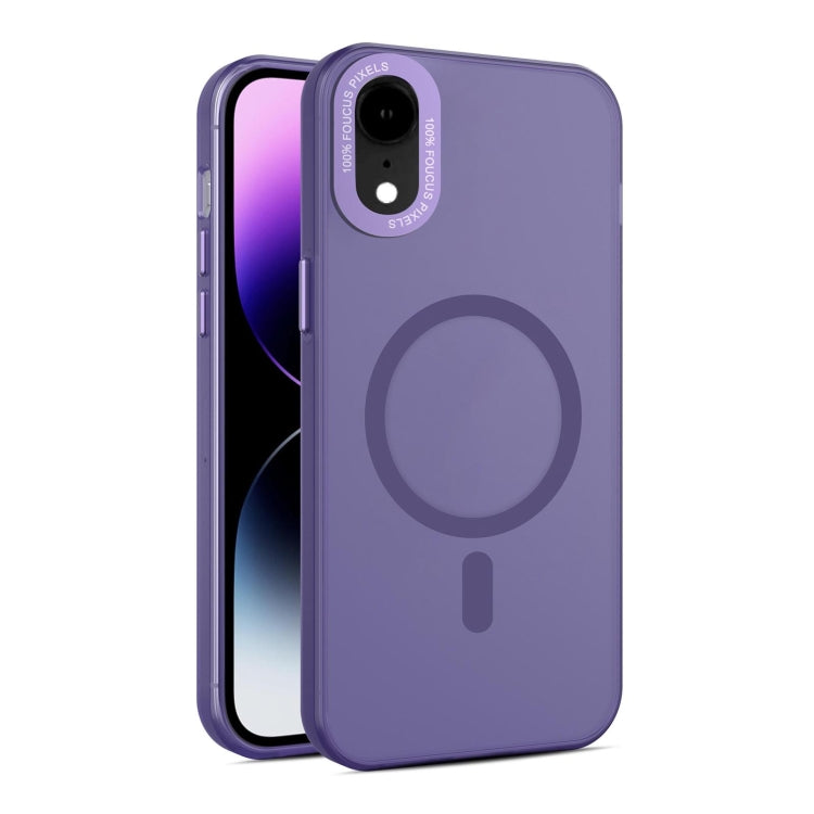 For iPhone XR MagSafe Frosted Translucent Mist Phone Case(Dark Purple) - More iPhone Cases by buy2fix | Online Shopping UK | buy2fix