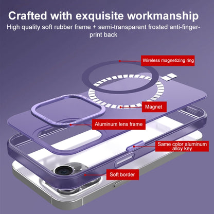 For iPhone 14 MagSafe Frosted Translucent Mist Phone Case(Dark Purple) - iPhone 14 Cases by buy2fix | Online Shopping UK | buy2fix