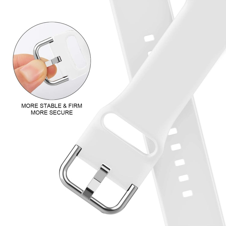 For Apple Watch Series 7 45mm Pin Buckle Silicone Watch Band(White) - Watch Bands by buy2fix | Online Shopping UK | buy2fix