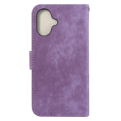 For iPhone 16 Plus Little Tiger Embossed Leather Phone Case(Purple) - iPhone 16 Plus Cases by buy2fix | Online Shopping UK | buy2fix