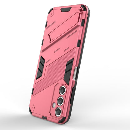 For Samsung Galaxy A25 5G Punk Armor 2 in 1 PC + TPU Shockproof Phone Case with Invisible Holder(Light Red) - Galaxy Phone Cases by buy2fix | Online Shopping UK | buy2fix