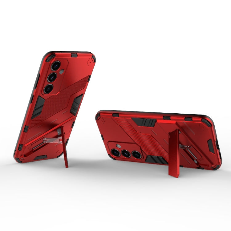 For Samsung Galaxy S23 FE 5G Punk Armor 2 in 1 PC + TPU Shockproof Phone Case with Invisible Holder(Red) - Galaxy S23 FE 5G Cases by buy2fix | Online Shopping UK | buy2fix